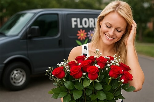 Local Florist Hand Delivering Flowers
