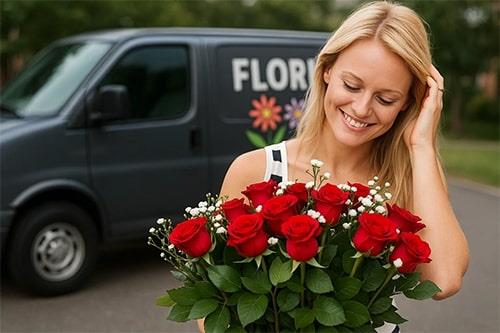 Local Florist Hand Delivering Flowers
